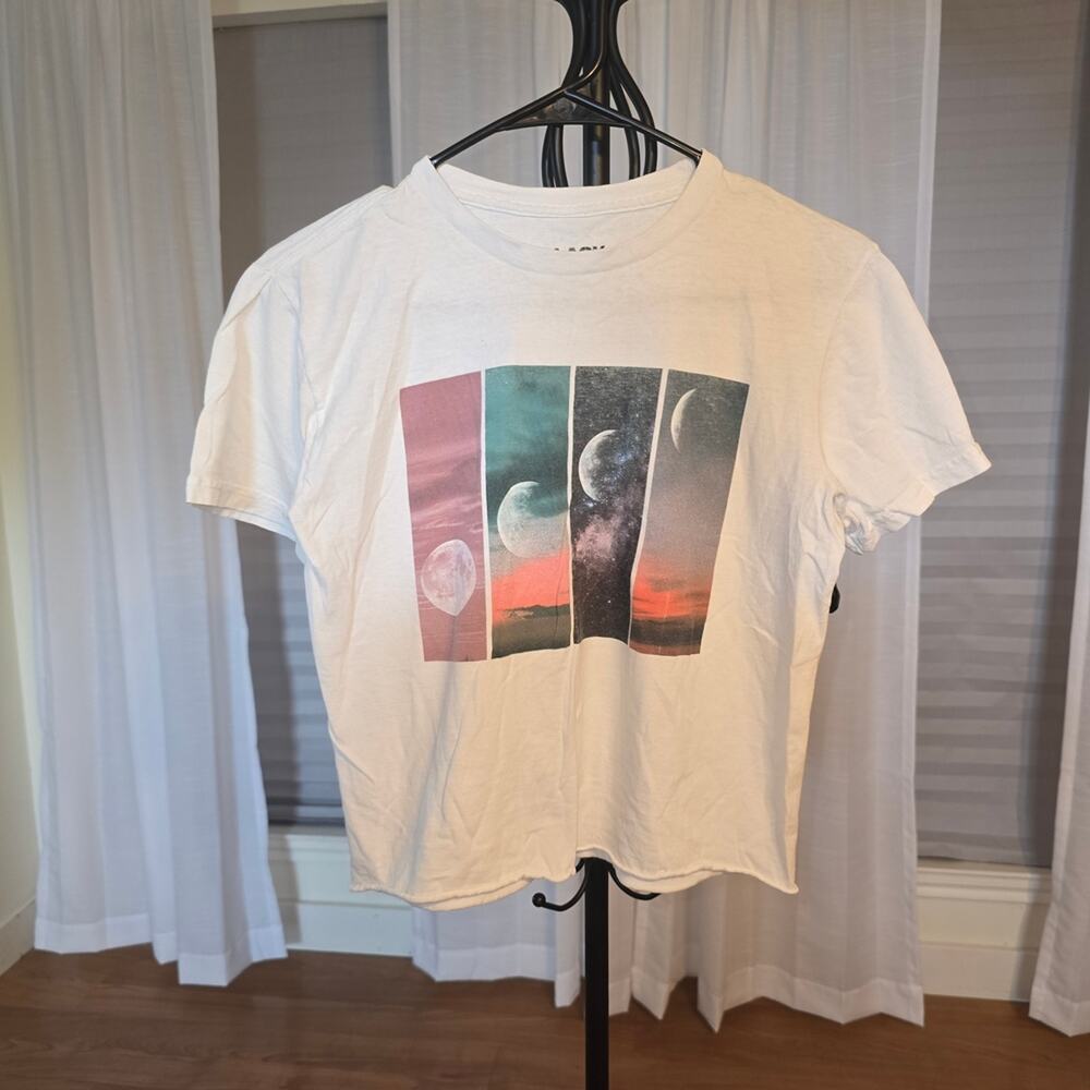 Black Matter White Tee with Moon Graphic